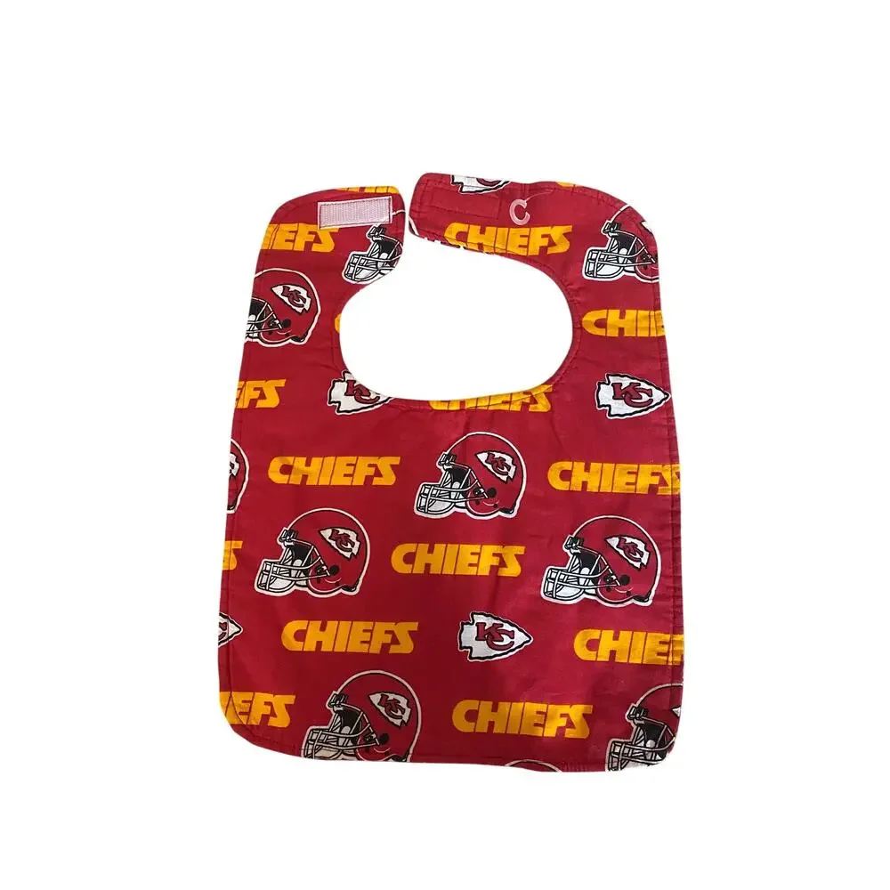 Kansas City Chiefs Baby Bib Red NFL Infant Sports Football Logo Clean